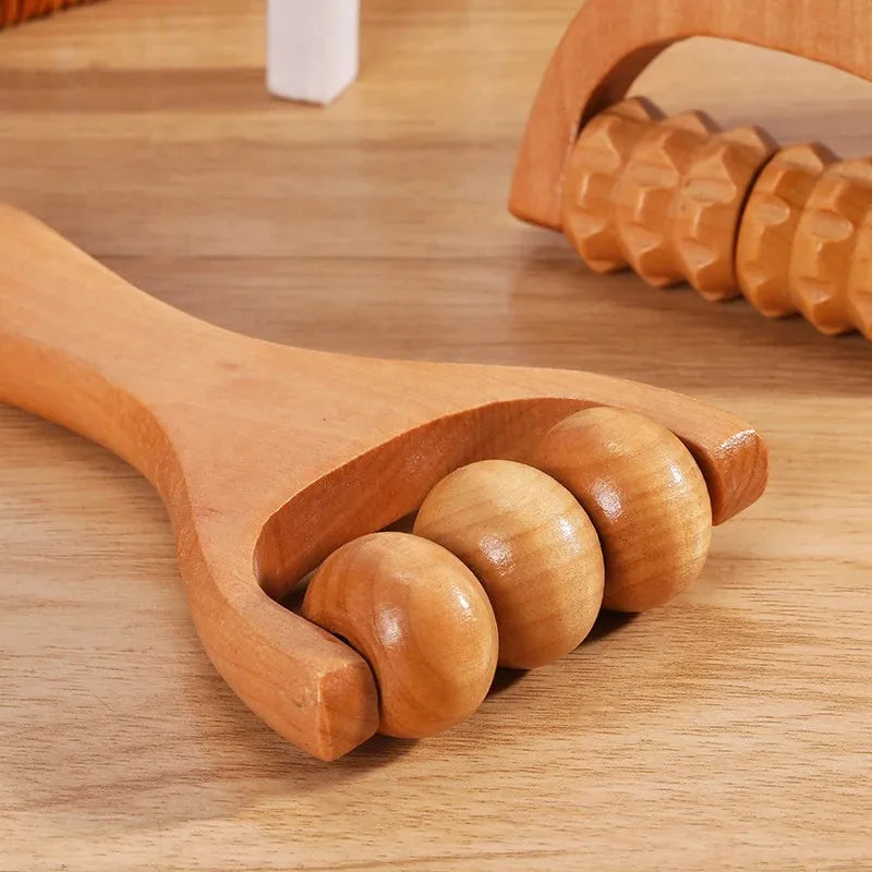 Versatile Wooden Roller Massager.